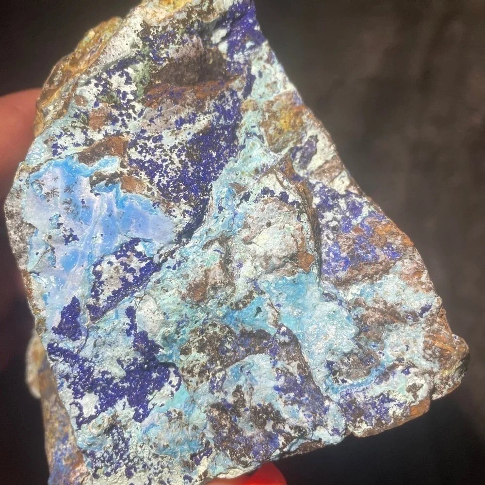 Raw crystal- mineral- chrysocolla LARGE.            5”x4”x2.5” w/ AZURITE - Picture 3 of 7